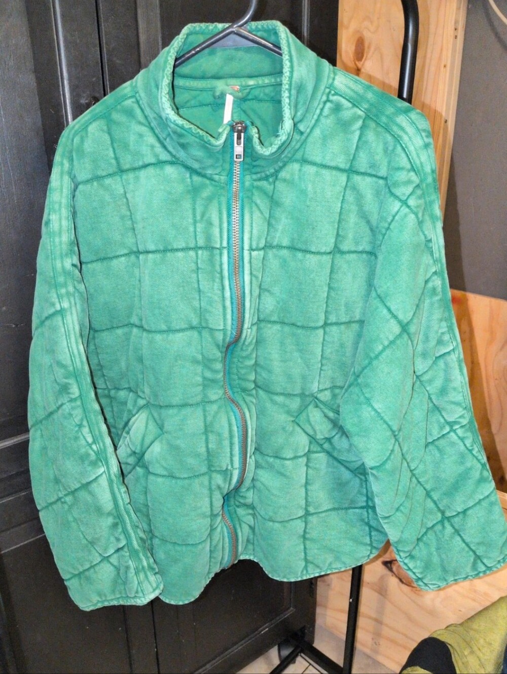 Free People Dolman Green Quilted Jacket